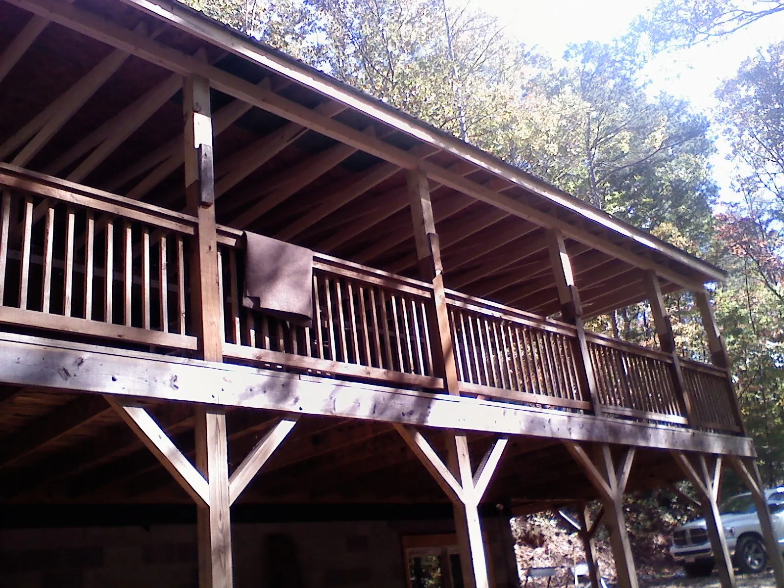 Timber framing under a new elevated porch and deck — Roof Leak Repair in Mc Connellsburg by Roofing Brothers